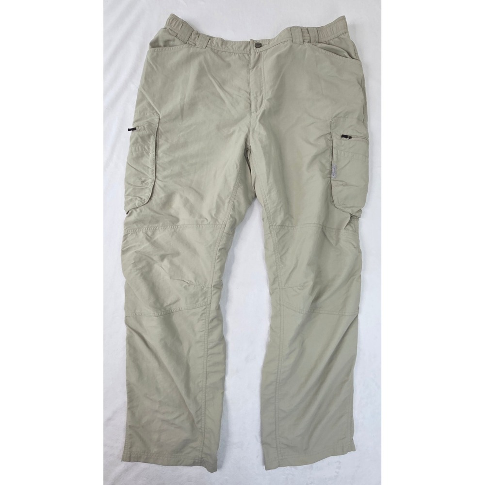 Columbia Cargo Pants Mens 40x33 Tan Excellent Titanium Hiking Outdoor Nylon